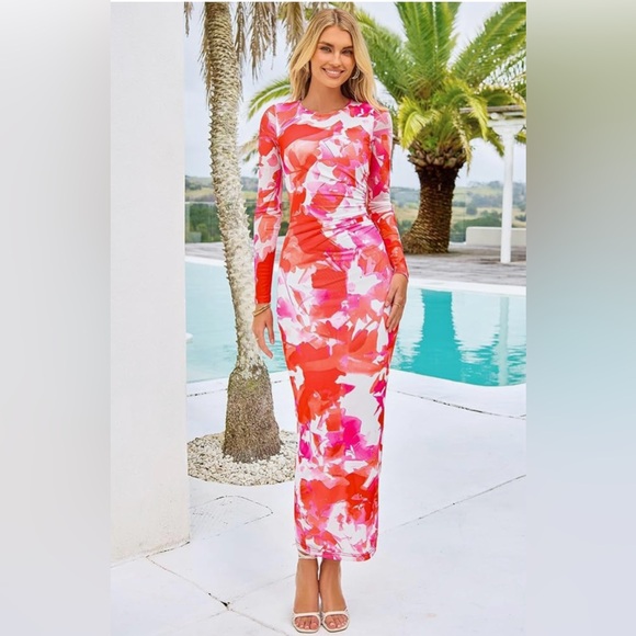 Floral Long Sleeve Maxi Dress - Picture 7 of 11
